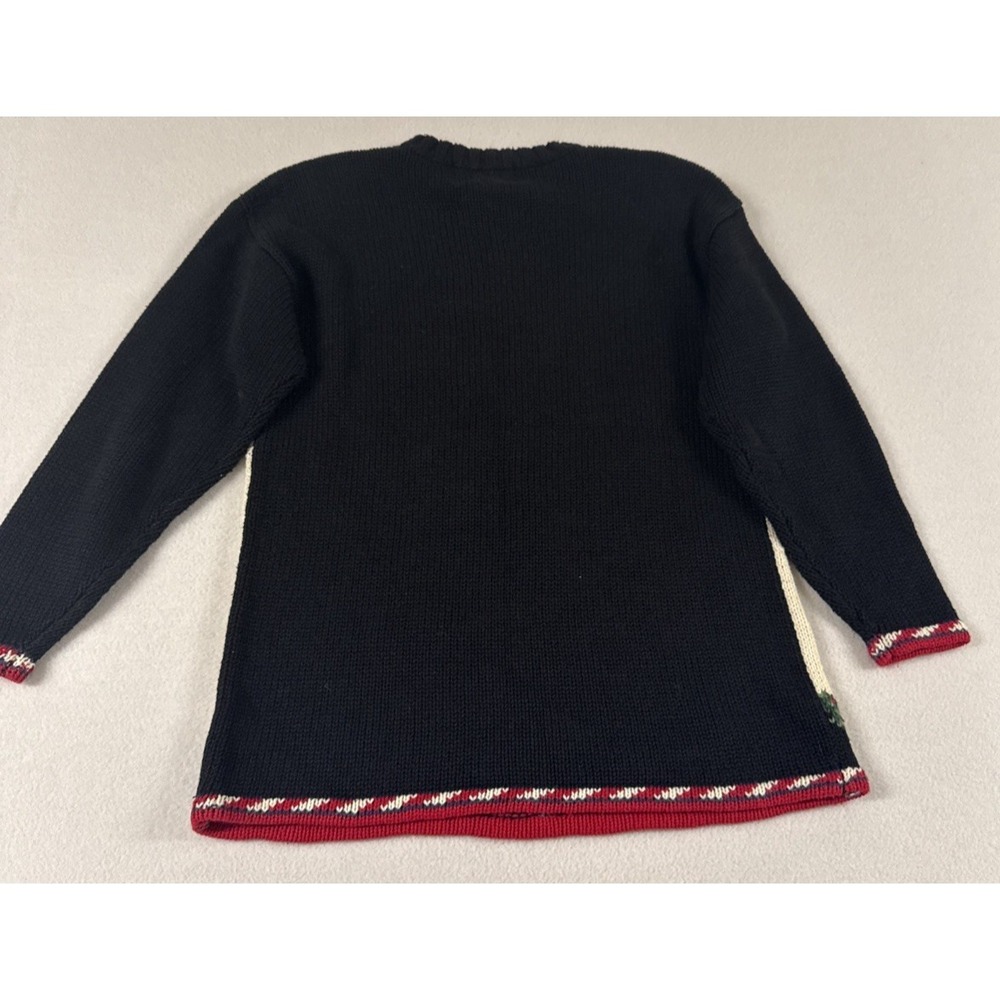 Vtg 90's Christmas Sweater Women's PMed 3D Patriotic Bear Skiing American Beaded - Picture 2 of 16
